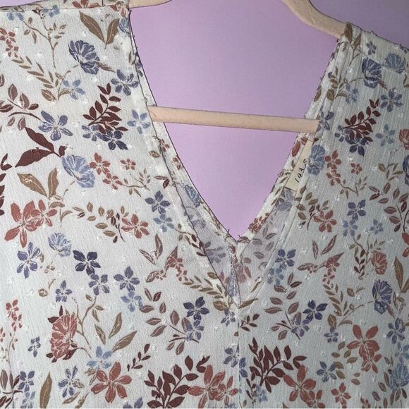 143 Story Poncho Top 3X White Swiss Dot Whimsical Floral Boho Print Dolman - Picture 5 of 7